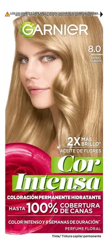 Kit Tintura Permanente Cor Intensa Tono 8.0 Garnier