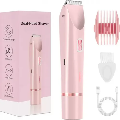 Depiladora Eléctrica Recargable 2 En 1 Para Mujer Rosa