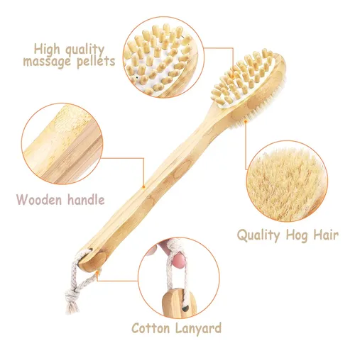 Cepillo Exfoliante Boan Seco Con Mango Largo