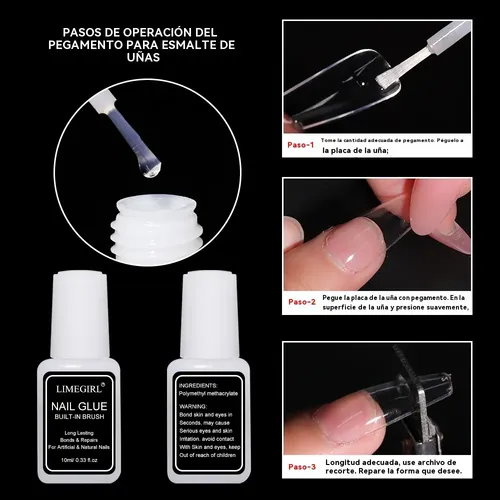 Kit Uñas Acrílicas Completo Con Monómero Y Flores