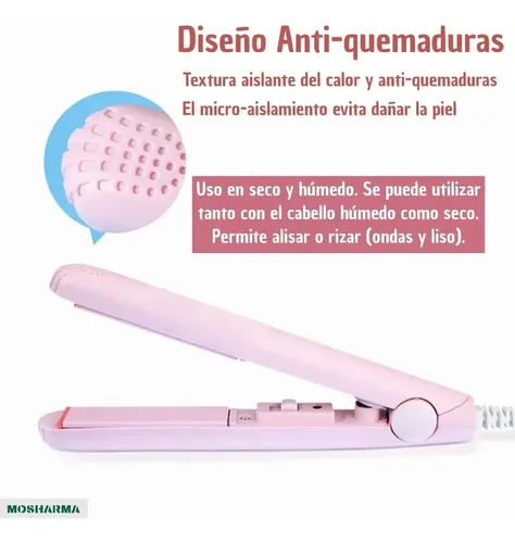 Mini Plancha De Pelo Cerámica Turmalina 160c° Ondas Alisado