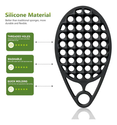 Cepillo Y Peine Mágico De Silicona Para Cabello Rizado