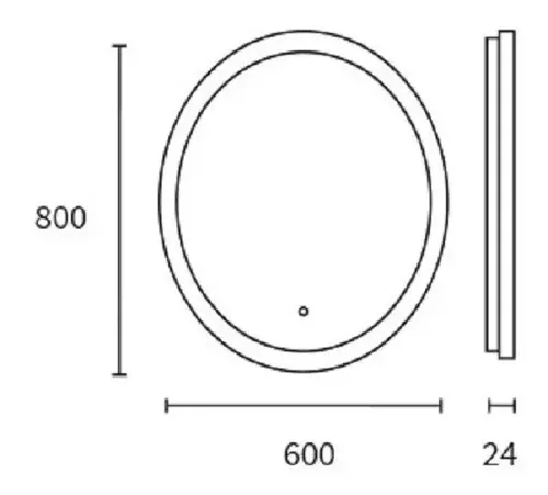 Espejo Led Ovalado Tactil Touch 20w Calido 60x80cm Dabor