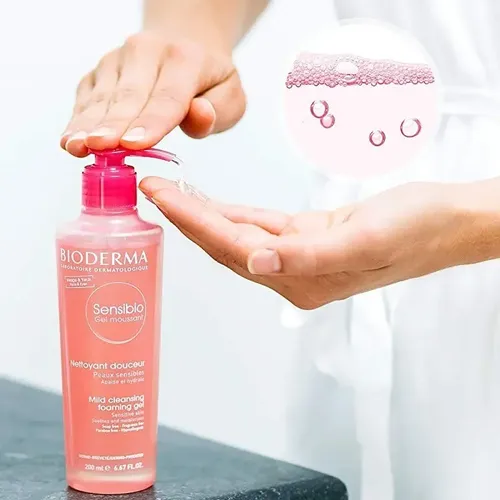 Gel Moussant Bioderma Sensibio Gel Moussant Micelar día/noche para piel sensible de 200mL 18+ años