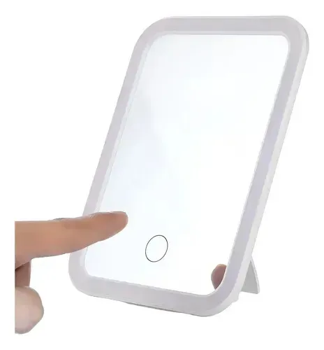 Espejo P/ Maquillaje C/ Luz Led 3 Modos Usb Recargable Luz Portátil Tocador Cosmética Diseño Moderno