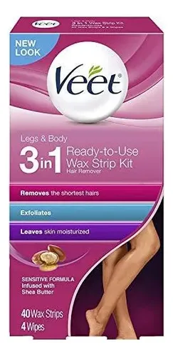 Depilación Veet Kit De Tiras De Cera 40 Tiras (6 Pzas)