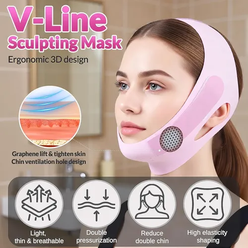 Set Guasha Y Mascarilla V Line Lila Para Rostro