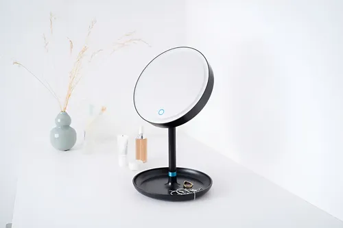 Espejo Maquillaje Táctil Luz Led C/aumento Beurer Bs 45 Le Marco Azul petróleo