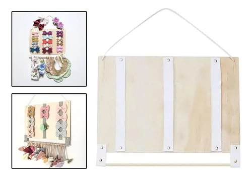 Soporte De Lazo Para El Cabello Organizador Cintas Blanco