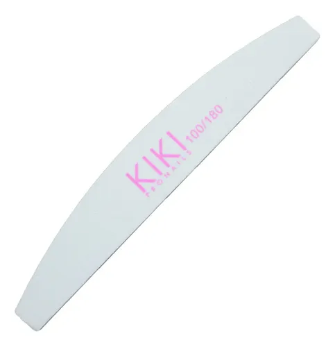 Lima Buffer Kiki Pro Nails Grano Fino Grueso 100/180 Blanco
