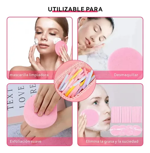 120 Pc Esponja Facial Comprimida Para Limpieza Y Exfoliación