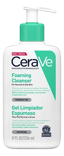 Cerave Gel Limpiador Espumoso X236 Piel Normal A Grasa