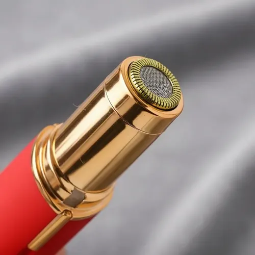 Depiladora Facial Removedor Vello Dama Pila Mujer Indolora Portátil Precisión Rostro Cejas Compacta Elegante Rojo
