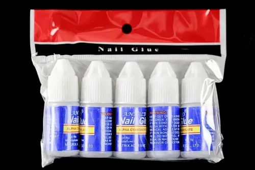 Pegamento Nail Glue M&Q X5 Uñas Postizas Tips Strass 3g Pack 5 Unidades