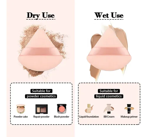 Esponjas De Maquillaje Rareius Triangulares Para Polvo 8 Uni