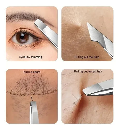 Set De 4 Pinzas Profesionales Para Depilación De Cejas Spli
