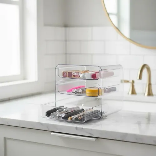 Organizador Maquillaje Cosmeticos Belleza 3 Cajones Plastico