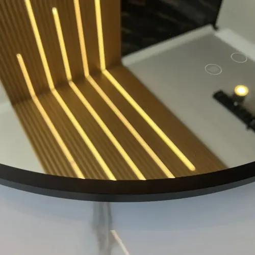 Espejo Led Redondo Antiempañante 60cm Luz 4500K Táctil Pared Baño