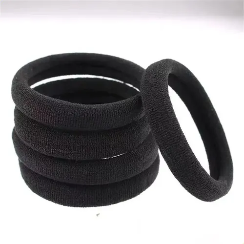 Paquete De 50 Cintas Elásticas Negras Para El Pelo Decorativ