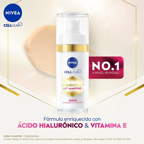 Serum NIVEA Luminous 630 Anti manchas Ácido Hialurónico 30ml Tipo de piel Todos