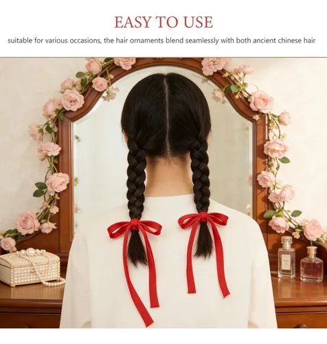 2 Diademas De Pelo Hanfu Tradicional Con Lazo 3d De Alambre