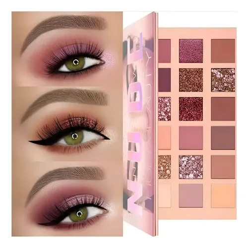 Paleta De Sombras Nude Glitter Maquillaje Para Ojos Mujer
