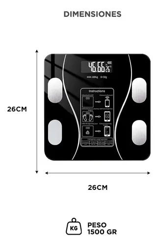 Balanza Digital De Baño Gadnic Medición Grasa Corporal