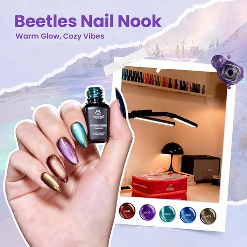 Set Gel Beetles Nail Nook 100 Colores Con Base Y Top Coat