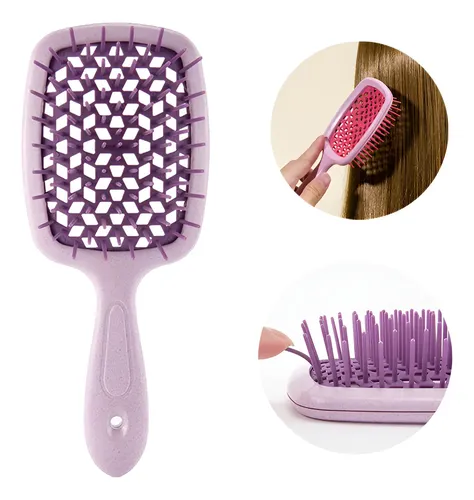 Cepillo Pulidor Anti Frizz Para Peinar Y Desenredar Verde Verde