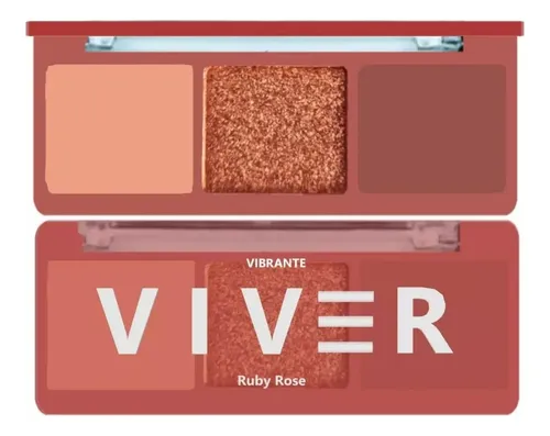 Paleta De Sombras De Ojos Viver Ruby Rose Trio | Maquillaje Color Vibrante