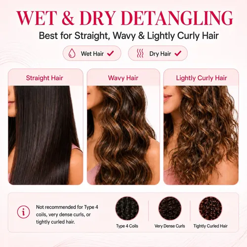 Cepillo Para Cabello Biofriendly Set Rosa Grande Y Mini