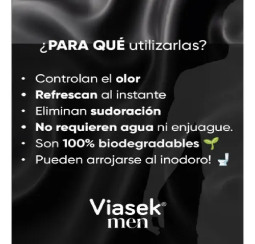 Viasek Men Toallitas Húmedas Higiene Intima Masculina X16 U