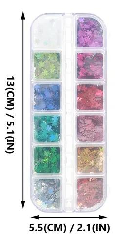 2 Cajas De Lentejuelas Para Decoración De Uñas Con Forma De
