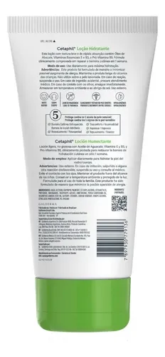 Cetaphil Loción Humectante Facial y Corporal 236 ml. Hidratación 48h con Niacinamida, Vitamina E y Aceite de Aguacate.