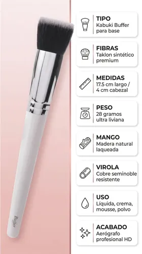 Brocha De Maquillaje Base Kabuki Buffer Mofeta Melody Scher