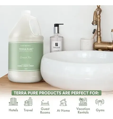 Jabón Corporal Y Manos Terra Pure Galón Té Verde Y