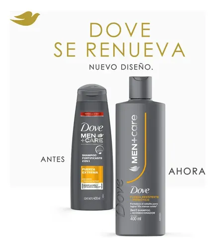 Shampoo Dove Men 2 En 1 Fuerza Extrema X 400 Ml