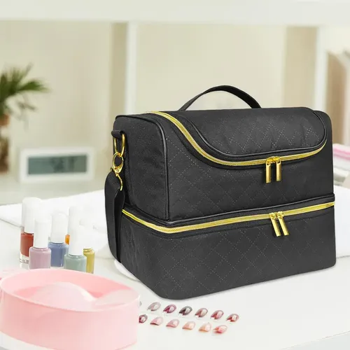 Organizador De Esmalte De Uñas, Bolso Portátil Con Negro
