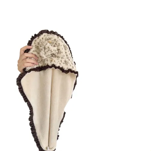 Gorro Secador Cabello Mujer Felpa Coral 40x60cm Estampado