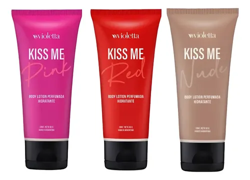 Body Lotion Perfumada Hidratante Kiss Me Vegana Pack X3
