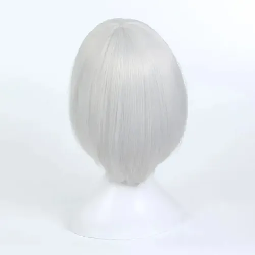 Peluca Recta Cosplay Plateada Blanca Para Mujer