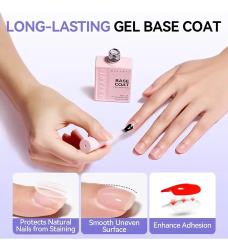 Kit Base Y Top Coat Gel Makartt 2 Piezas 15 Ml