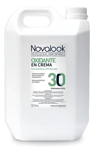 Oxidante En Crema Novalook Con Keratina 30 Volumenes 5 Litro