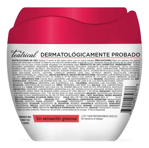 Teatrical Crema Facial Antiarrugas 200 G