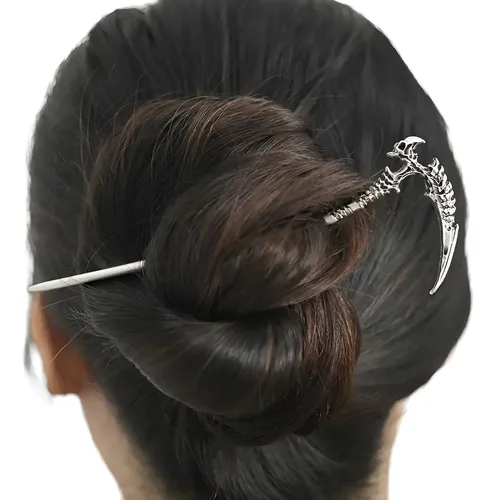 Horquilla Broche Pelo Guadaña Skull Gótico Dark Rose Kingdom