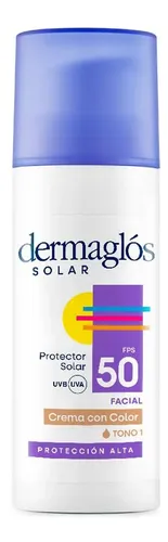 Dermaglós Protector Solar Fps50 Facial Crema Color Claro