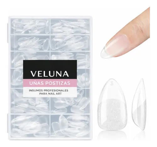 Tips De Uñas Acrílicas Profesionales Alta Calidad X240u Color Transparente Almendras Cortas