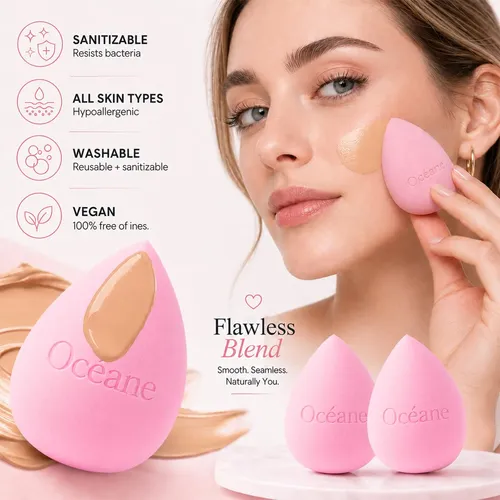 Set De 6 Esponjas De Maquillaje Océane Sin Látex Hd