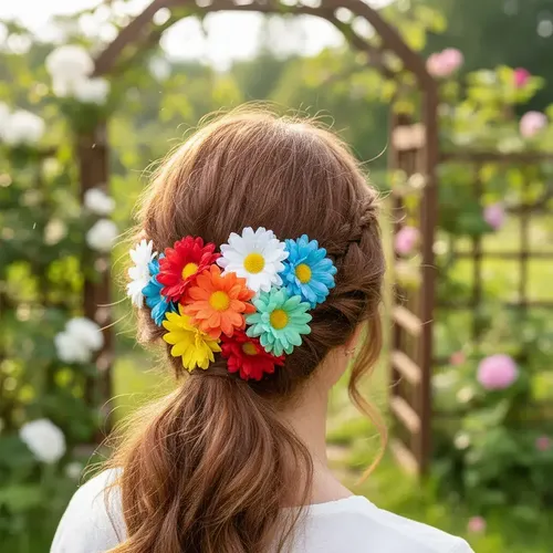 Broches De Pelo Clips Girasoles Pack X 12 Unidades Colores A Disponibilidad
