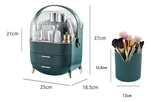 Organizador De Maquillaje Porta Cosméticos + Org De Brochas